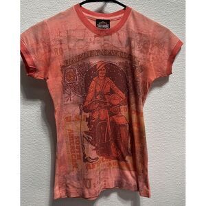 Harley Davidson Wild Fire Vintage Grand‎ Cayman Rhinestones Shirt Size Medium